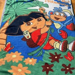 Dora The Explorer Vintage 2000 Mink Blanket Fleece Rare 64 X 78